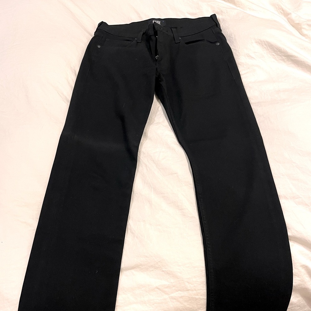PAIGE Mens Lennox Black Slim Fit Jean Size 28 x 29
Never worn
Hemmed to 29